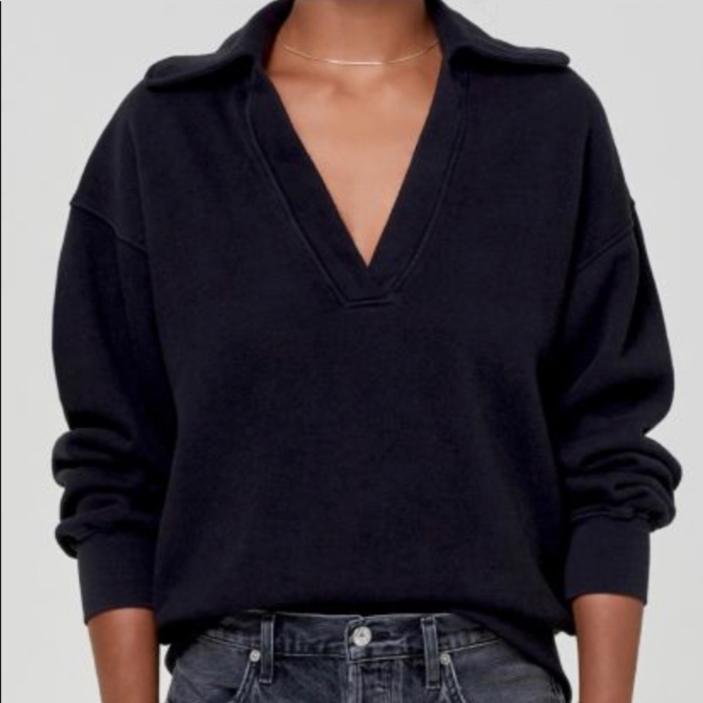 Citizens of Humanity Rosalia Polo Sweatshirt Black